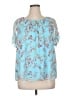 Kohl's 100% Polyester Blue Short Sleeve Blouse Size XL - photo 1