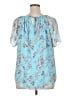 Kohl's 100% Polyester Blue Short Sleeve Blouse Size XL - photo 2