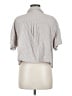 Laundry by Shelli Segal 100% Polyester Stripes Gray Short Sleeve Blouse Size M - photo 2