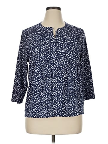 Lands' End 3/4 Sleeve Button-Down Shirt (view 1)