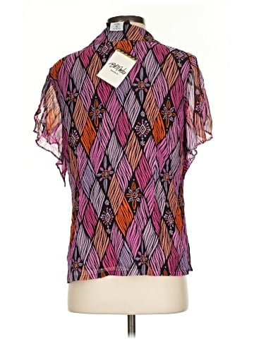 Bob Mackie Short Sleeve Silk Top (view 2)