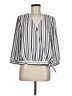 Ann Taylor LOFT 100% Polyester Stripes Ivory Gray 3/4 Sleeve Blouse Size M - photo 1
