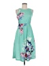 Ours 100% Polyester Floral Teal Casual Dress Size M (estimated) - photo 1