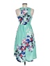 Ours 100% Polyester Floral Teal Casual Dress Size M (estimated) - photo 2