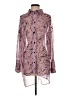 ASOS Design 100% Polyester Animal Print Purple Long Sleeve Blouse Size 8 - photo 1