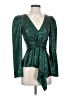 Self-Portrait 100% Polyester Green Sequin Top Size 2 - photo 1