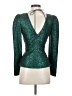 Self-Portrait 100% Polyester Green Sequin Top Size 2 - photo 2