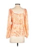 DR2 100% Polyester Orange 3/4 Sleeve Blouse Size S - photo 2