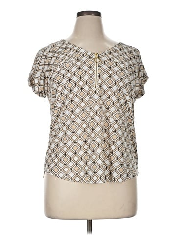 Flower & Feather Short Sleeve Blouse (view 1)