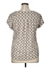 Flower & Feather Silver Short Sleeve Blouse Size XL - photo 2