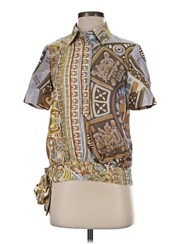 Nicole Miller Collection Short Sleeve Silk Top (view 1)