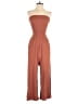 Love Tree Solid Brown Jumpsuit Size M - photo 1