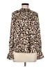 Ann Taylor LOFT 100% Polyester Animal Print Brown Long Sleeve Blouse Size M - photo 1