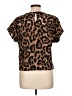 Shein Animal Print Brown Short Sleeve Top Size L - photo 2