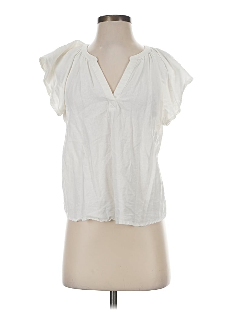 Pre-owned Universal Thread Short Sleeve Blouse In White