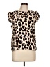 Shein Animal Print Brown Short Sleeve Blouse Size L - photo 1
