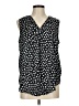 EMALINE 100% Polyester Polka Dots Black Sleeveless Blouse Size M - photo 1