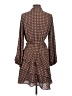 Express 100% Recycled Polyester Polka Dots Brown Casual Dress Size S - photo 2