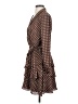Express 100% Recycled Polyester Polka Dots Brown Casual Dress Size S - photo 5