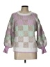 Vine & Love Checkered-gingham White Pullover Sweater Size L - photo 1