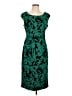 Connected Apparel 100% Polyester Paisley Teal Cocktail Dress Size 10 - photo 1