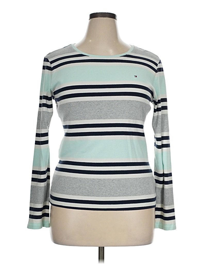 Pre-owned Tommy Hilfiger Long Sleeve T-shirt In Teal