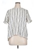 Who What Wear 100% Polyester Stripes Ivory Short Sleeve Blouse Size XL - photo 1