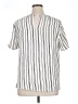Who What Wear 100% Polyester Stripes Ivory Short Sleeve Blouse Size XL - photo 2