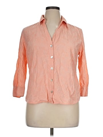 Caribbean Joe 3/4 Sleeve Button-Down Shirt (view 1)