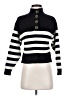 MNG Stripes Black Turtleneck Sweater Size XS - photo 1