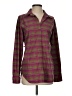 Burton 100% Polyester Plaid Burgundy Long Sleeve Blouse Size S - photo 1
