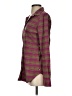 Burton 100% Polyester Plaid Burgundy Long Sleeve Blouse Size S - photo 5
