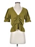Topshop 100% Polyester Green Short Sleeve Top Size 2 - photo 1
