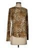 Blue Sol Animal Print Gold Long Sleeve Blouse Size S - photo 1