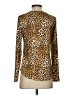 Blue Sol Animal Print Gold Long Sleeve Blouse Size S - photo 2