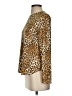 Blue Sol Animal Print Gold Long Sleeve Blouse Size S - photo 5