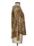 Blue Sol Animal Print Gold Long Sleeve Blouse Size S - photo 4
