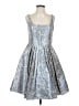 Eva Franco 100% Polyester Paisley Silver Cocktail Dress Size 4 - photo 1