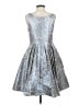 Eva Franco 100% Polyester Paisley Silver Cocktail Dress Size 4 - photo 2