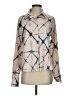 Unbranded 100% Polyester Print Tan Long Sleeve Blouse Size S - photo 1
