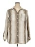 Relativity Metallic Silver Long Sleeve Blouse Size 2X - photo 1