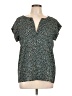 Joie 100% Polyester Green Short Sleeve Blouse Size L - photo 1