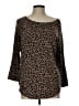Market and Spruce Animal Print Brown Pullover Sweater Size L - photo 1