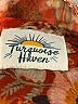 Turquoise Haven 100% Polyester Floral Orange Long Sleeve Blouse Size M - photo 7