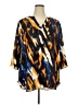 Worthington Animal Print Blue 3/4 Sleeve Blouse Size 2X - photo 1