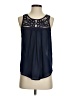 Eyeshadow 100% Polyester Blue Sleeveless Blouse Size S - photo 1