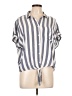 BeachLunchLounge Stripes Gray Short Sleeve Button-Down Shirt Size L - photo 1