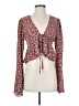 Shein 100% Polyester Burgundy Long Sleeve Blouse Size S - photo 1