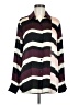 Equipment 100% Polyester Stripes Burgundy Long Sleeve Blouse Size M - photo 1