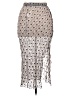 What Lo Wants Polka Dots Silver Casual Skirt Size 0X - photo 2